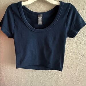 Navy Blue Women's Crop Top